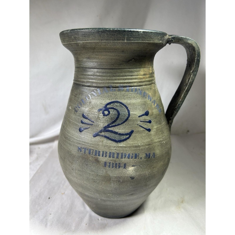 Colonial Stoneware Pitcher Sturbridge Massachusetts 1864 Pottery Stoneware Decor
